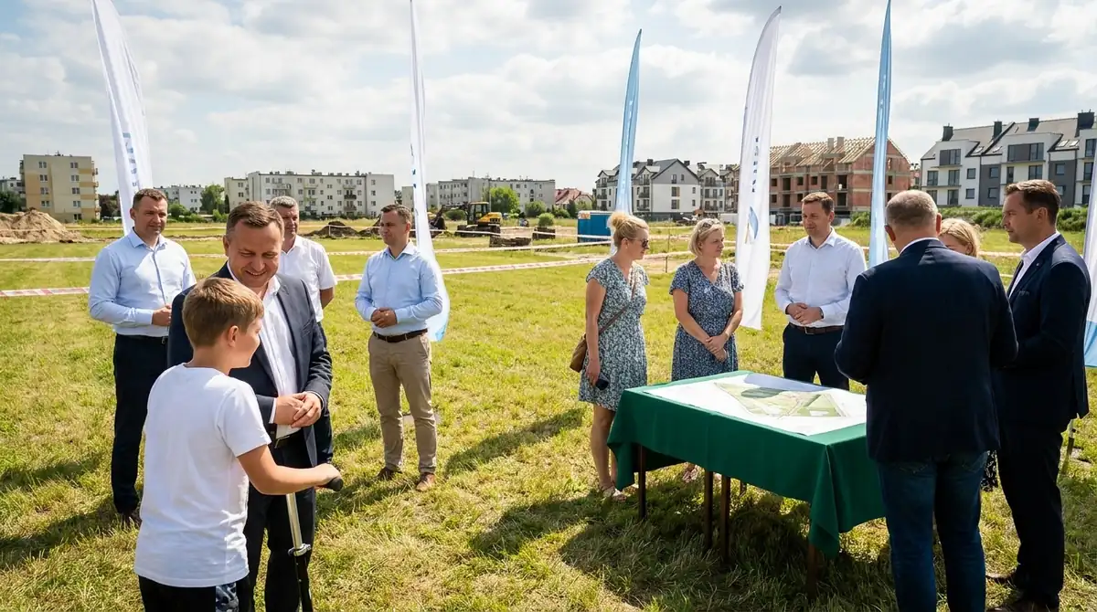 Park na Błoniach Janowskich w Rumi w realizacji