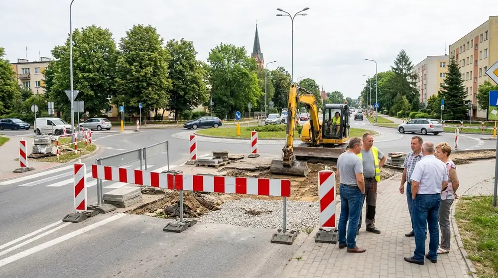 Zamknięcie wlotu na rondo Jana Pawła II z ul. Kosynierów