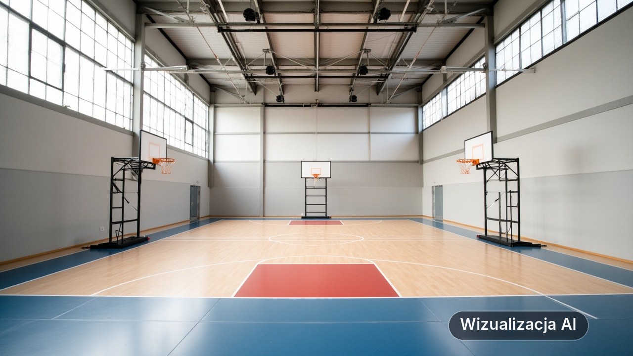 Otwarcie nowej hali sportowej w Rumi (wizualizacja AI)