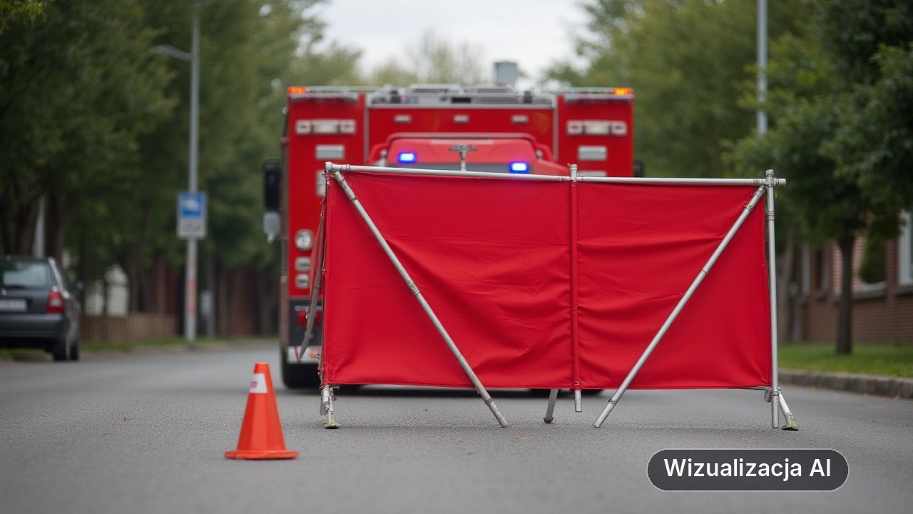 Tragiczny wypadek na ul. Puckiej w Rumi (wizualizacja AI)