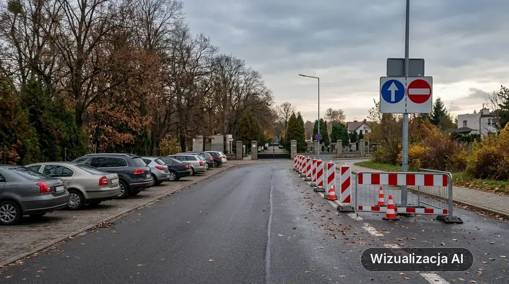 Zmiany w ruchu na Wszystkich Świętych 2026 w Rumi (wizualizacja AI)