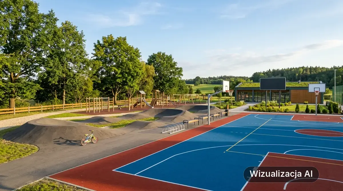 Nowy kompleks sportowy w Janowie (wizualizacja AI)